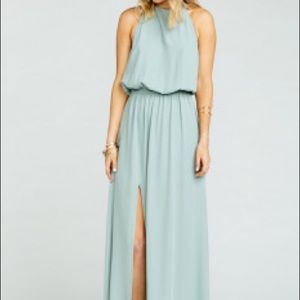 HEATHER HALTER DRESS ~ SILVER SAGE CRISP